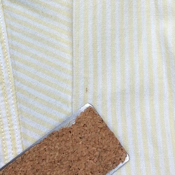 DISNEY Vintage Mickey Yellow White Stripe Long Sleeve Button Shirt Large - Picture 8 of 8